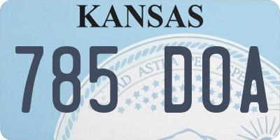 KS license plate 785DOA