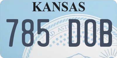 KS license plate 785DOB