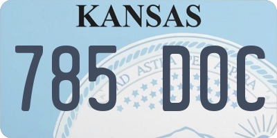 KS license plate 785DOC