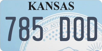 KS license plate 785DOD