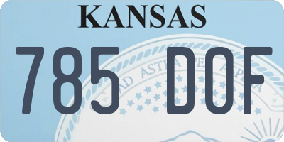 KS license plate 785DOF
