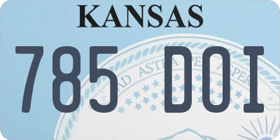 KS license plate 785DOI