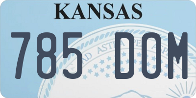 KS license plate 785DOM