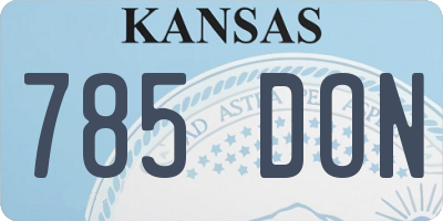KS license plate 785DON