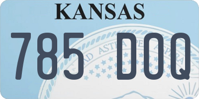 KS license plate 785DOQ