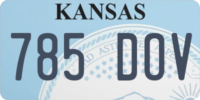 KS license plate 785DOV