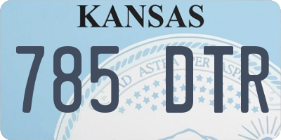 KS license plate 785DTR