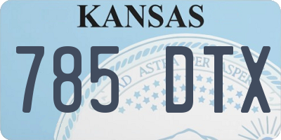 KS license plate 785DTX