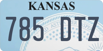 KS license plate 785DTZ