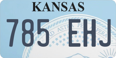 KS license plate 785EHJ