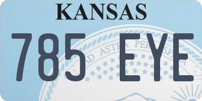 KS license plate 785EYE
