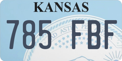 KS license plate 785FBF