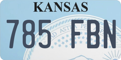 KS license plate 785FBN