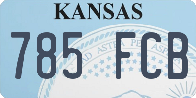 KS license plate 785FCB