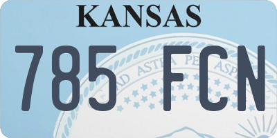 KS license plate 785FCN