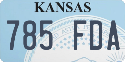 KS license plate 785FDA