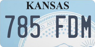 KS license plate 785FDM