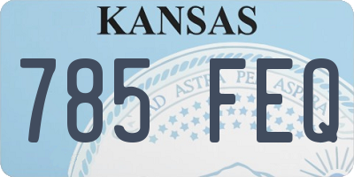 KS license plate 785FEQ