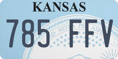 KS license plate 785FFV