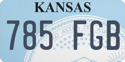 KS license plate 785FGB