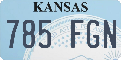 KS license plate 785FGN