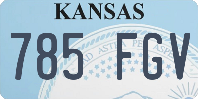 KS license plate 785FGV