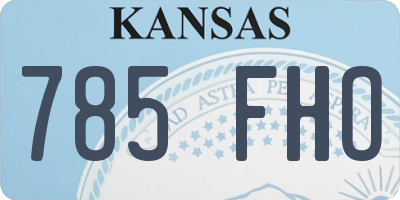 KS license plate 785FHO