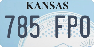 KS license plate 785FPO