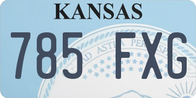 KS license plate 785FXG
