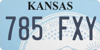 KS license plate 785FXY