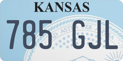 KS license plate 785GJL