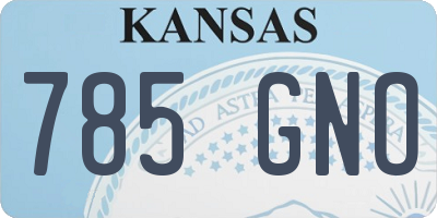 KS license plate 785GNO