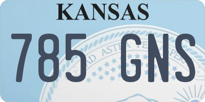 KS license plate 785GNS