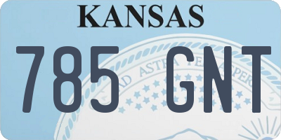 KS license plate 785GNT