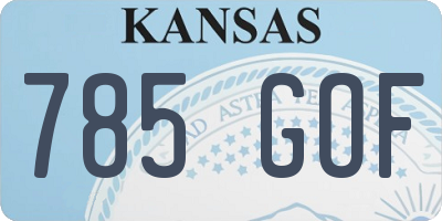 KS license plate 785GOF