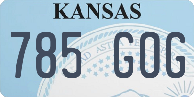 KS license plate 785GOG