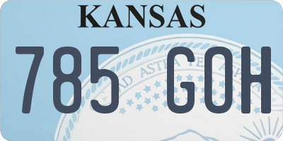 KS license plate 785GOH