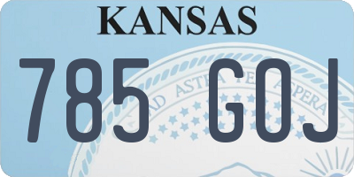 KS license plate 785GOJ