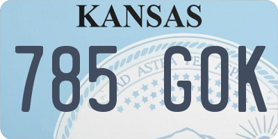 KS license plate 785GOK