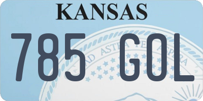 KS license plate 785GOL