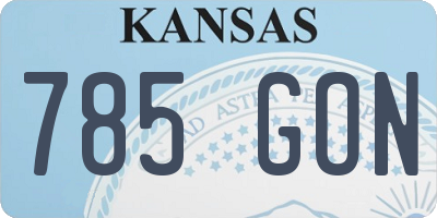 KS license plate 785GON