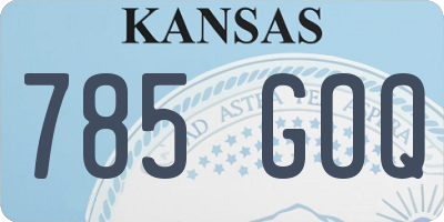 KS license plate 785GOQ