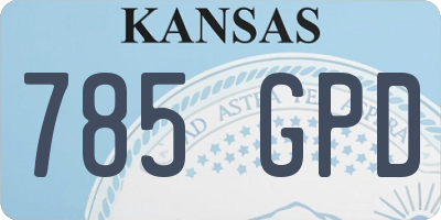 KS license plate 785GPD