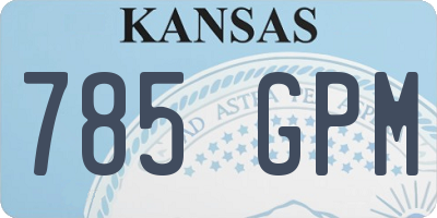 KS license plate 785GPM