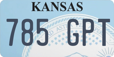 KS license plate 785GPT