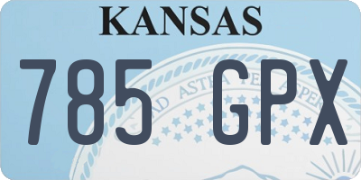 KS license plate 785GPX