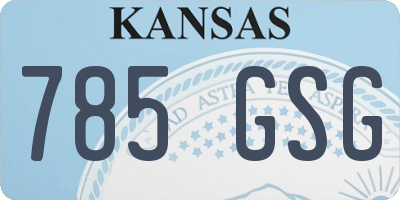 KS license plate 785GSG