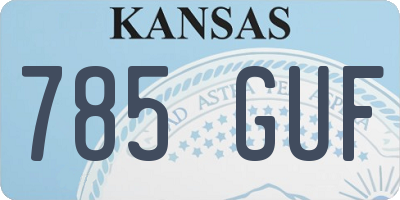 KS license plate 785GUF