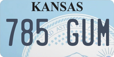 KS license plate 785GUM