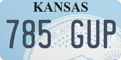 KS license plate 785GUP